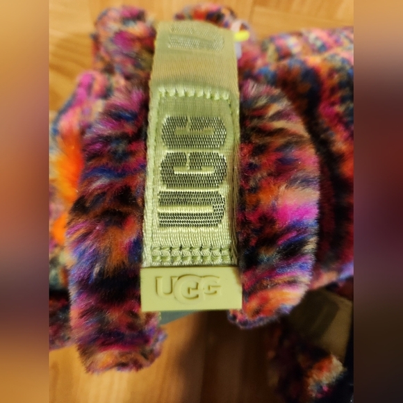 UGG Mens NEW Multicolor Fluff It Pixelate 1131550 Faux Fur Slide Slipper Size 11 main image 11